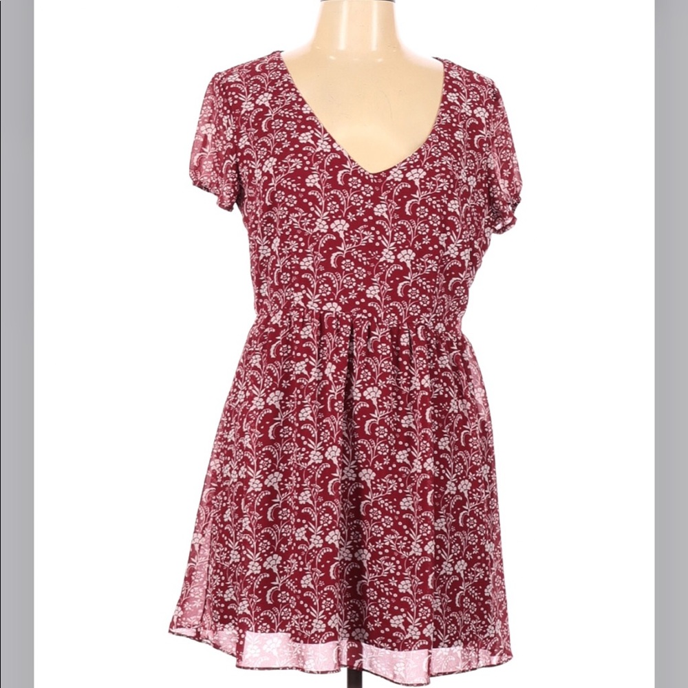 Forever 21 Casual Dress, Size L, Maroon and Red